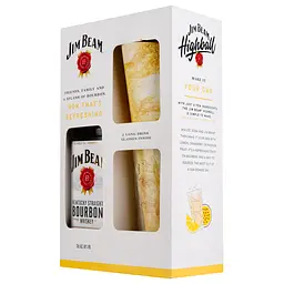Віскі Jim Beam White Kentucky Staright Bourbon Whiskey, 40%, 0,7 л + 2 склянки Хайбол - мініатюра 5