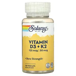 Витамин D3+K-2 Vitamin D3+K2 120 капсул Solaray vit0006359