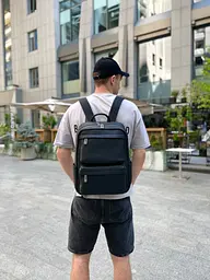 Чоловічий шкіряний рюкзак для ноутбука і подорожей Tiding Bag SB-133863 чорний - мініатюра 5