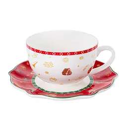 Чайний набір Lefard Christmas Delight, 250 мл, білий з червоним (985-143)