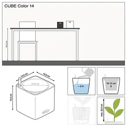Вазон Lechuza Cube Color, 0.4 л, білий (13380) - мініатюра 3