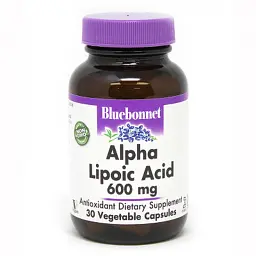 Антиоксидант Bluebonnet Nutrition Альфа-ліпоєва кислота 600 мг, 30 рослинних капсул (BLB0855)
