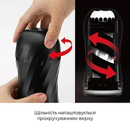 Мастурбатор Tenga Air-Tech Twist Ripple Blue зі змінною тугістю обхвату, ефект глибокого мінету - мініатюра 4