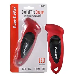 Манометр цифровий автомобільний CarLife 7 Атм LED Підсвічування (TG562)