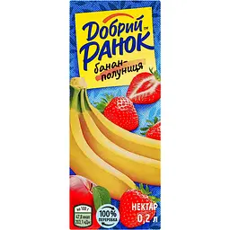 Нектар Добрий Ранок бананово-полуничний 0.2 л