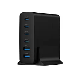 Зарядний пристрій Gembird 4xUSB-C PD25W + 2xUSB QC3.0 18W black (TA-UC-2A4C-PD75-01-BK)