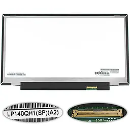 Матриця 14.0" LP140QH1-SPA2 (2560*1440 40pin(eDP) LED SLIM (без планок та вушок) матова роз'єм праворуч внизу) для ноутбука