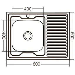 Кухонна мийка накладна ZERIX Z8060L-06-160E satin (ZX1616) - мініатюра 3