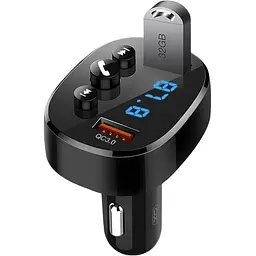 Автомобільний FM трансмітер модулятор XO BCC03 2 USB чорний - мініатюра 2