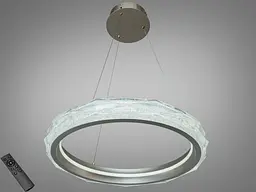 Підвісна LED-люстра для вітальні та спальні Diasha 583-500G з акриловим кільцем, пультом, 84 W, 50 см, 10-18m2