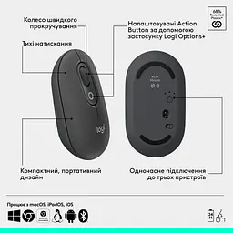 Мишка Logitech POP Mouse With Emoji Bluetooth Graphite (910-007412) - мініатюра 6