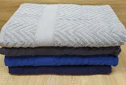 Набір турецьких махрових рушників Zeron 4 штуки Zigzag Bordur 70х140 - мініатюра 3