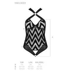 Сітчастий боді з халтером та ритмічним малюнком Hima Body black - Passion L/XL - мініатюра 5