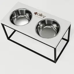 Hollky Base L — миски на підставці для середніх і великих собак (2 × 0,95 л, висота 20 см) - мініатюра 8