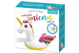 Надувний дитячий плотик для плавання Intex Enchanted Unicorn Ride-On 5756 розмір 201х140х97 см від 3 років - мініатюра 3