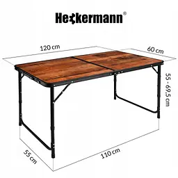 Стіл туристичний складаний зі стільцями Heckermann 120×60 см - мініатюра 3