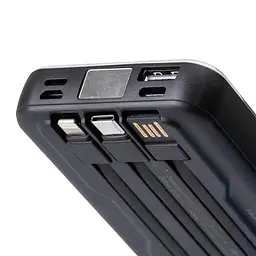 Павербанк універсальний з магнітною бездротовою зарядкою MAGSAFE Li-Pol 10000 мАг для телефона та інших пристроїв  Power bank Smart X зі швидкою зарядкою Fast Charge та 3 вбудованими кабелями (Lightning, USB-C, USB-A) 10000 mAh Чорний - мініатюра 4