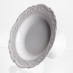 Фруктовница на ножке White Square 21.5 см, фарфоровая круглая Yiwu 120-YH-HG056 - миниатюра 3
