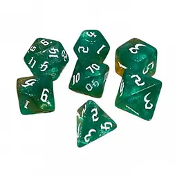Набір кубиків Double Color Glitter 7 Dice Set - Aqua-Gold , 7 шт. (g7dglitdc04)