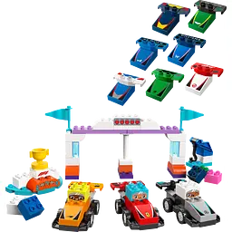 Конструктор LEGO DUPLO Автомобілі для перегонів і пілоти команд Формули-1, 70 деталей (10445) - мініатюра 3