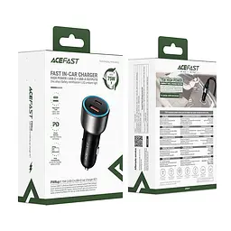 Адаптер автомобільний ACEFAST B21 car charger 1A/1C, 75W/3A, PD/QC - мініатюра 2