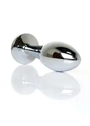 Анальна пробка Jewellery Silver Plug Clear L 10.5 см (синій) - мініатюра 5