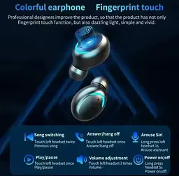 Бездротові навушники F9 TWS bluetooth 5.1 black OPM з павербанком - мініатюра 5