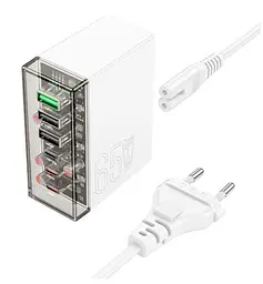 Зарядний пристрій 6 виходів Hoco N36 Fuerza six-port charger 65W - мініатюра 4