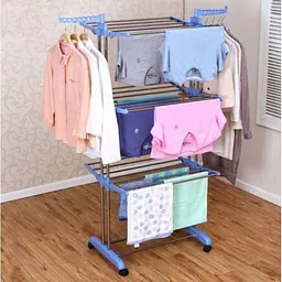 Сушарка для білизни GARMENT Tiers трирівнева 173,5×70×66 см, складна, на колесах, сталева