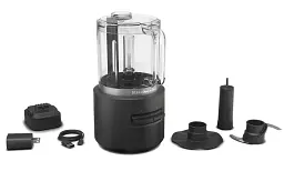 Кухонний мінікомбайн KitchenAid Go 5KFCR531BM 12V, бездротовий зі знімною батареєю, з акумулятором, чорний - мініатюра 2