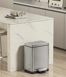 Відро для сміття Koer TC-010315-02 з плавним закриттям, прямокутне, 15 л, нержавійка (KR5603) - мініатюра 4