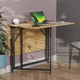 Стіл трансформер книжка Вуді Ferrum-decor 75x130x90 Чорний метал ДСП Дуб Артізан 16 мм (FRD-106750)