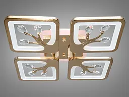 Стильна стельова LED-люстра в дитячу Diasha S8157/4G LED 3color — золото, 85 Вт, 37×37 см - мініатюра 3