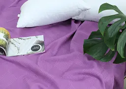 Простирадло-покривало Tag Tekstil піке 160х235 см. Клітина лаванда - мініатюра 2