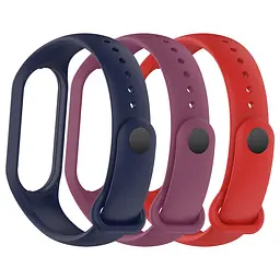 Комплект силіконових ремінців для фітнес браслетів Xiaomi Mi Band 5/6/7, Silicone, utility, зі зручною застібкою, на фітнес трекер та смарт годинник, ArmorStandart (ARM75069)
