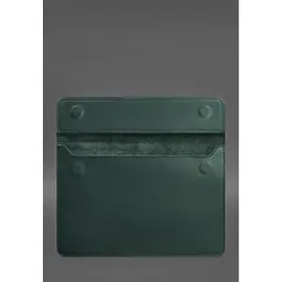 Шкіряний чохол-конверт BlankNote Crazy Horse на магнітах для MacBook 13 Зелений - мініатюра 3