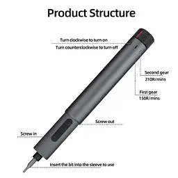 Електрична викрутка DUKA E2 Electric Screwdriver (ATuMan E2) набір 25 в 1 - мініатюра 10