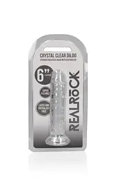 Фалоімітатор RealRock Crystal Clear Realistic Dildo 6'' 15.5 см прозорий - мініатюра 2