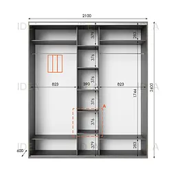 Шафа-купе Idea серія 2 210 x 60 x 240 см Венге темний - мініатюра 2