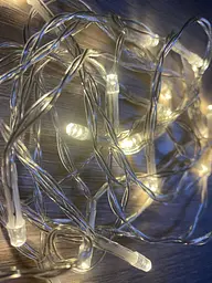 Світлодіодна гірлянда Leds нитка Крапля роси силікон 2 м 20 led батарейки АА - мініатюра 2