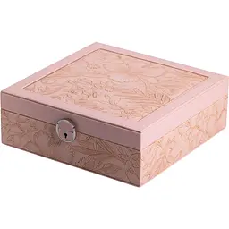 Скринька-органайзер Yiwu для прикрас із замком 25x25x8.5 см рожева HP-5-22P - мініатюра 8