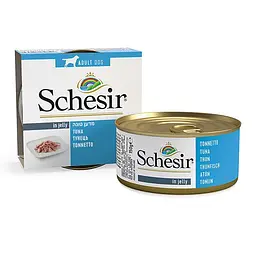 Натуральний вологий корм Schesir Tuna Шезір Тунець консерви в желе для собак 150 г (712530)