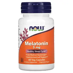 NOW Мелатонін, Melatonin 3 мг - 60 капсул