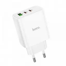 Мережевий зарядний пристрій адаптер HOCO C126A Pure 1 USB/2Type-C, 40 W, підтримка швидкого заряджання PD/QC/FCP/AFC - мініатюра 2