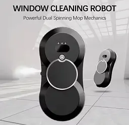 Робот для миття вікон NEW Glass Cleaning Robot з пультом дистанційного керування чорний - мініатюра 3