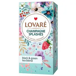 Купаж зеленого та чорного чаю Lovare Champagne Splashes 24 шт