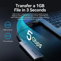 Зовнішня кишеня для SSD Vention M.2 USB-C Grey KPEH0 [118490] - мініатюра 9
