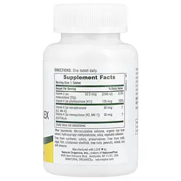 Вітамін D3 і K2 Natures Plus Vit D3 + Vitamin K Complex, 90 таблеток для підтримки кісток - мініатюра 2
