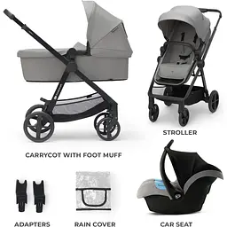 Універсальна коляска 3 в 1 Kinderkraft Newly Moonlight Grey (00-00305183) - мініатюра 2