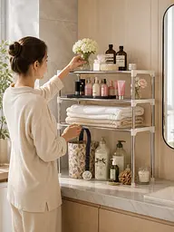 Полиця-органайзер для мікрохвильової печі Multifunctional storage rack / Multifunctional storage rack / Кухонная полица-стелаж - мініатюра 2